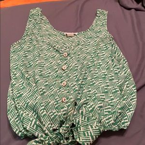 Green and white tank top size small